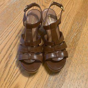 Women’s Brown Wedge Sandals Size 7.5